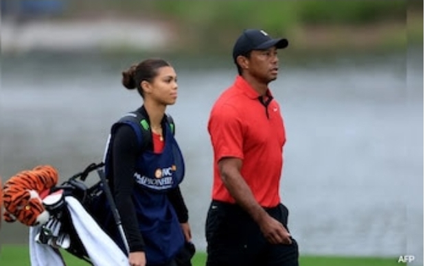 Golfer Tiger Woods’ daughter Sam served as his caddie for the first time