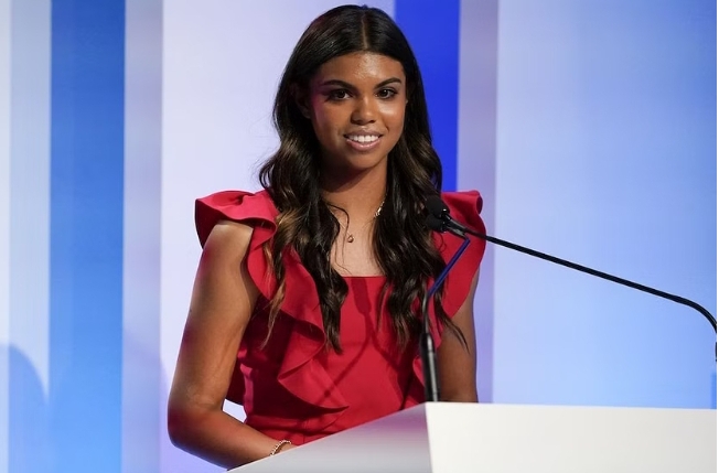 When Tiger Woods’ daughter and Charlie’s sister Sam Woods gave an emotional speech at her father’s HoF induction.