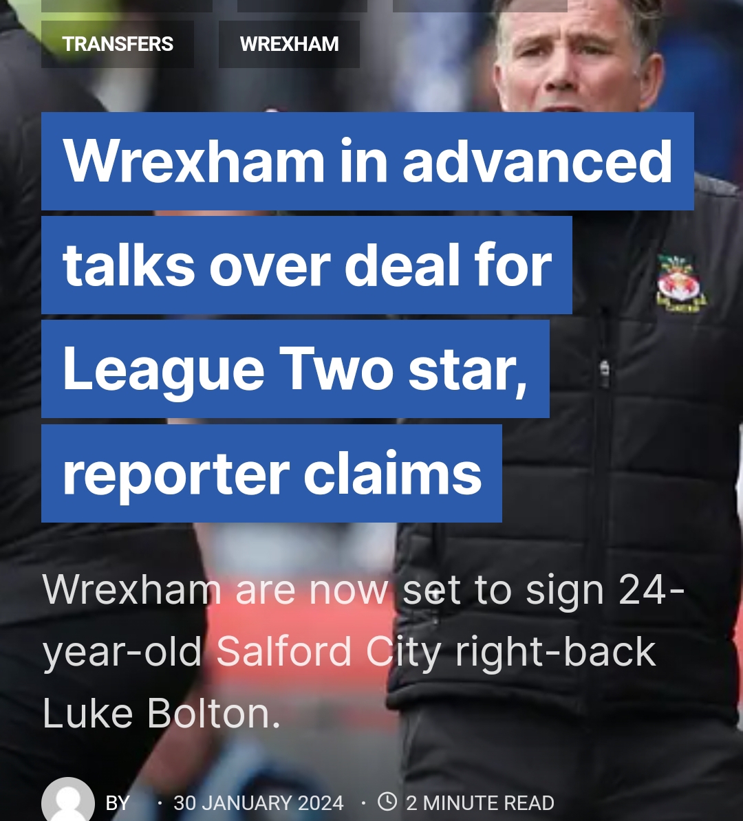 Wrexham in advanced talks over deal for League Two star, reporter claims