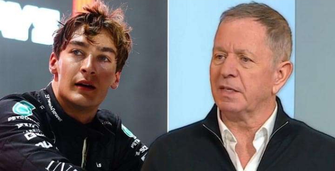 George Russell’s reaction to Lewis Hamilton joining Ferrari as Martin Brundle weighs in