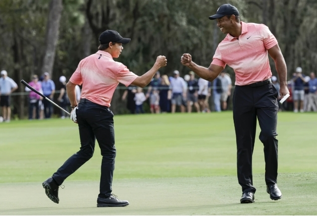 Tiger Woods and son get another crack at PNC Championship. Woods jokingly calls it the 5th major