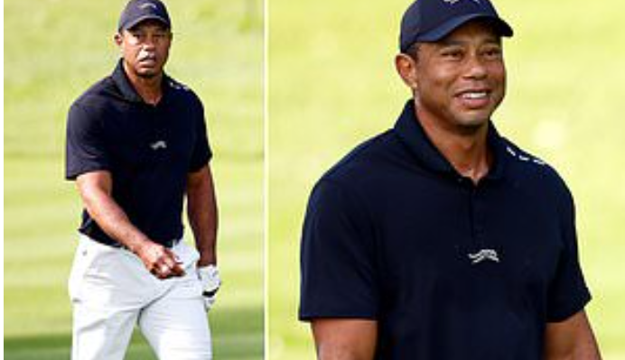 Tiger Woods hits the course for a practice round as he prepares to make his long-anticipated return