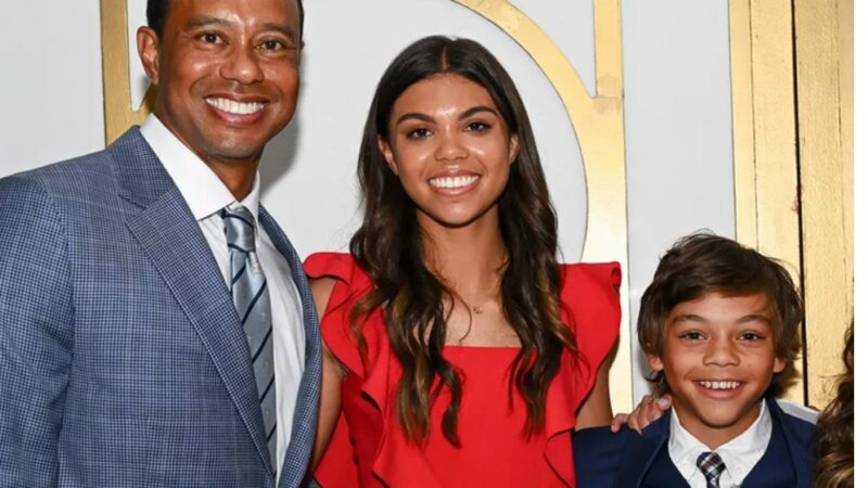 Tiger woods in concert supporting his family