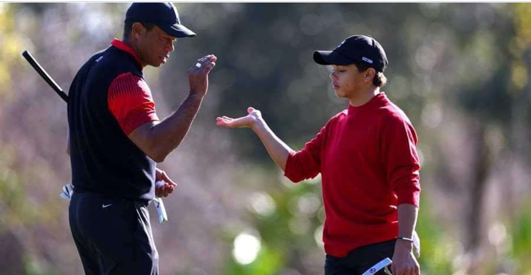 surprised Charlie Woods challenged his dad tiger woods who’s going to win????