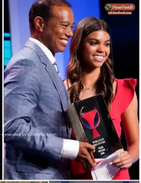 Congratulations as tiger woods celebrate his new award