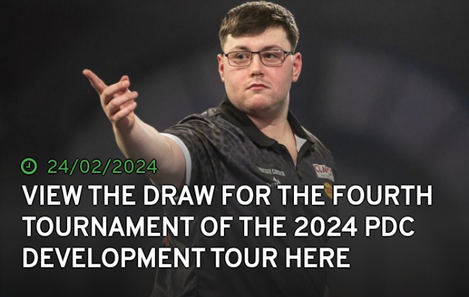 VIEW THE DRAW FOR THE FOURTH TOURNAMENT OF THE 2024 PDC DEVELOPMENT T