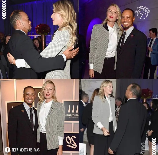 Sharapova beamed next to Tiger Woods at a charity party, are they dating?