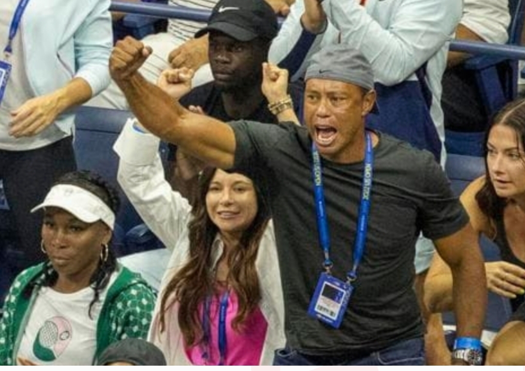 Golf legend Tiger Woods supports iconic tennis player Serena Williams in final US Open match