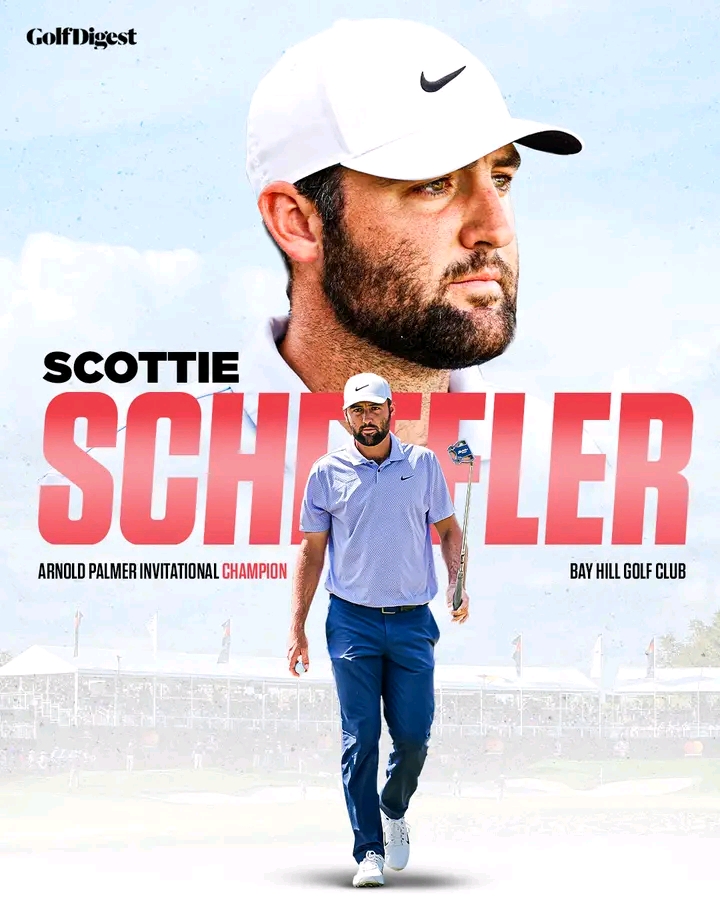 World No. 1 Scottie Scheffler wins at Arnie’s place for the second time in three years! 🏆