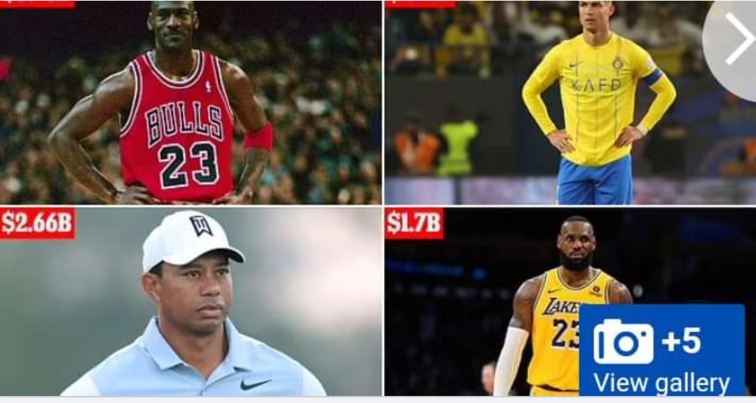 Michael Jordan beats Tiger Woods and Cristiano Ronaldo to top spot on list of best