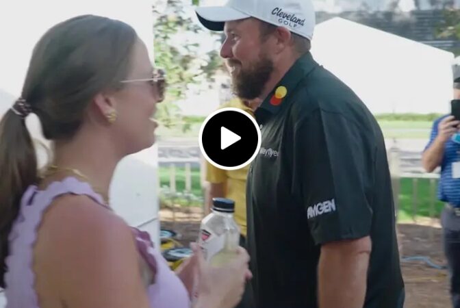 All love between Shane Lowry and the Schefflers ❤️ reactions as golf star happily flaunt with his wife.🥰🥰