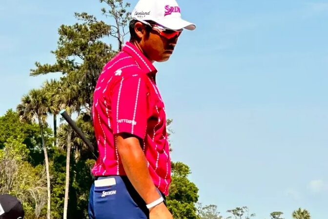 Hideki with the drip. 🔥 He’s moved into the top 10 after going three-under on the day.