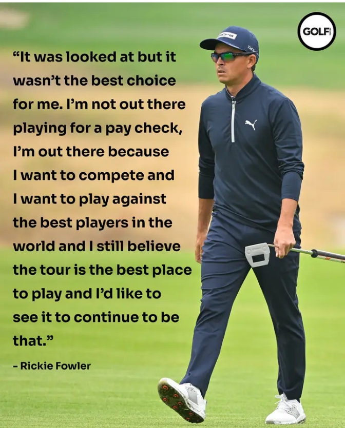 Rickie Fowler on why he didn’t join LIV Golf.