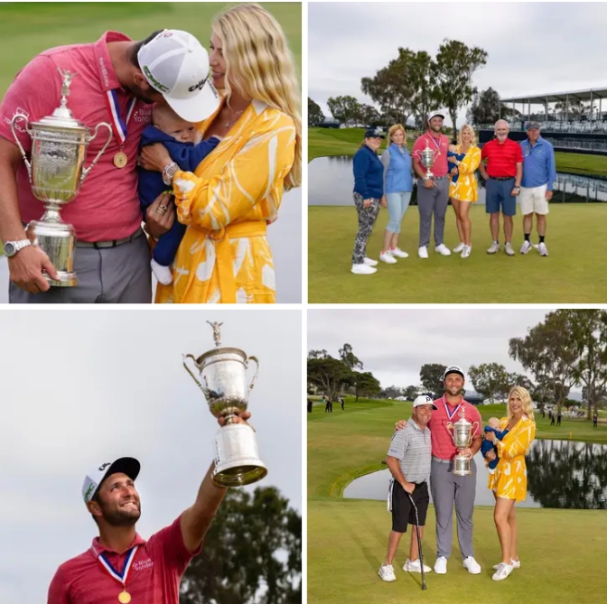 Love is in the air, reactions as Jon Rahm is seen publicly flaunting with his wife.