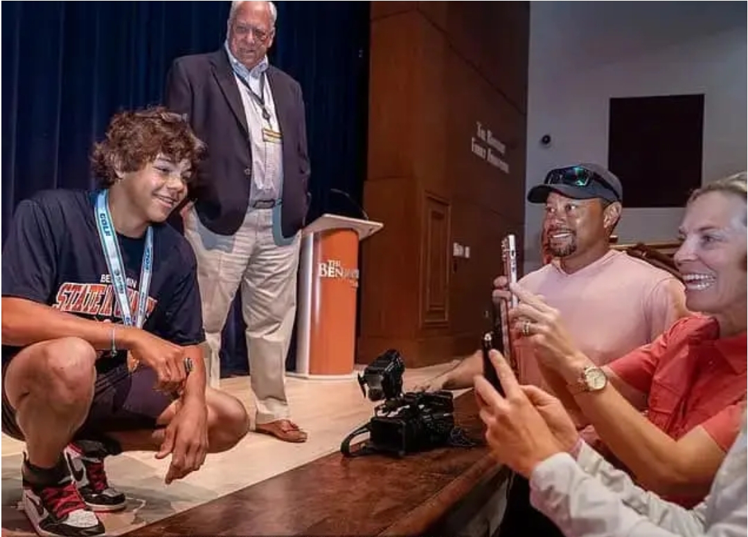 Charlie woods has some bling on his finger as he Celebrates his high school golf ⛳