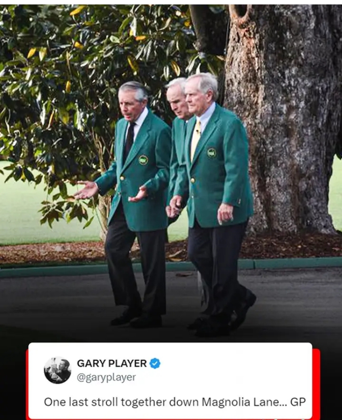 Champions, rivals, friends. A timeless trio shares a Masters sunset.