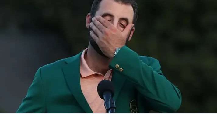 Evidence show’s: Tearful Moment Scottie Scheffler pays tribute to pregnant wife after second Masters win