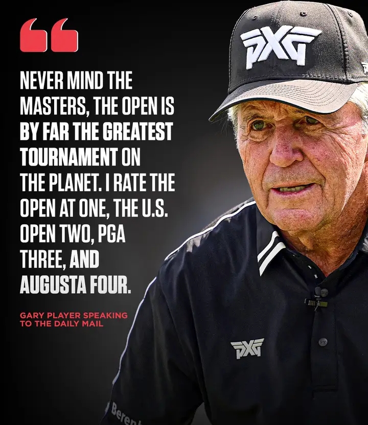 Last year, Gary Player said The Masters was at the bottom of his majors ranking. 👀