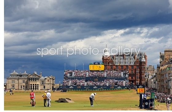 Tiger woods  USA drives 18th tee round 2st Andrew open 2024…