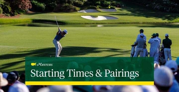 Starting times and pairings for the final round of the 88th Masters. #themasters