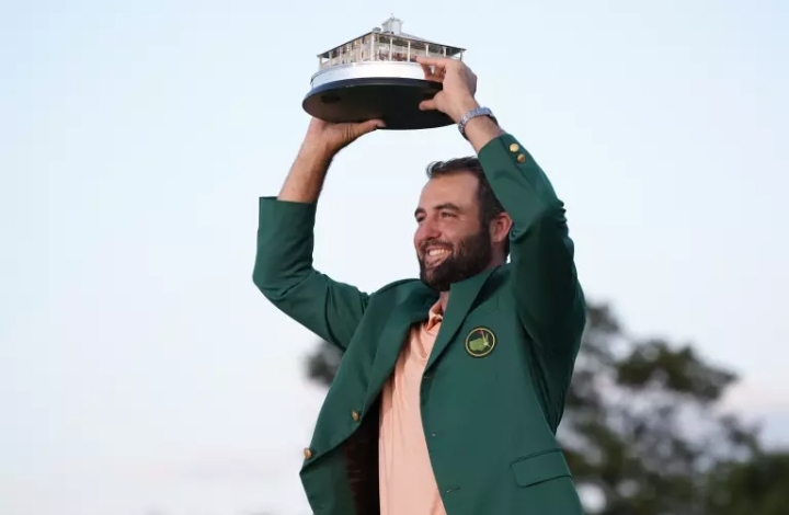 Scottie Scheffler holds the trophy after winning the Masters golf tournament at Augusta National Golf Club but was taking away from him by … full details below 👇👇