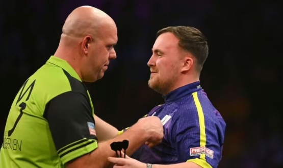 Luke Littler ‘doesn’t dare’ say anything as Michael van Gerwen gives teen new nickname