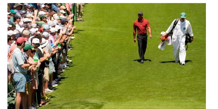 Tiger Woods appeared to be walking comfortably on Sunday at Augusta National.