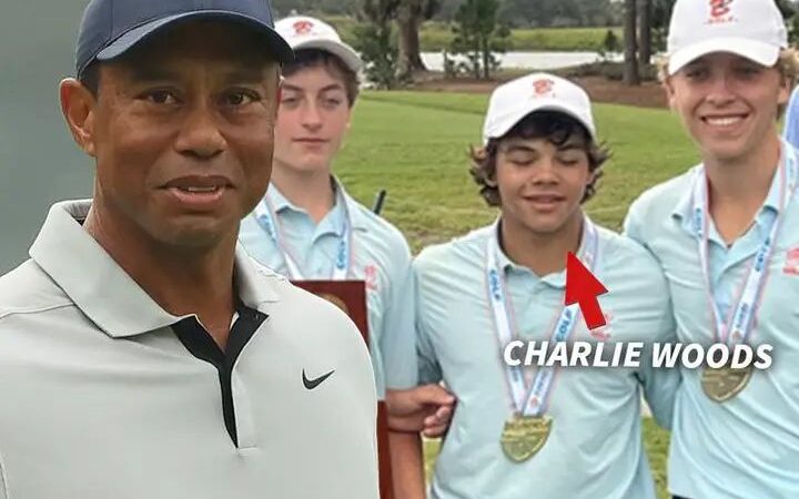 Charlie now has some bragging rights over his Pops … as Tiger never won a state championship when he was.see more 👇👇