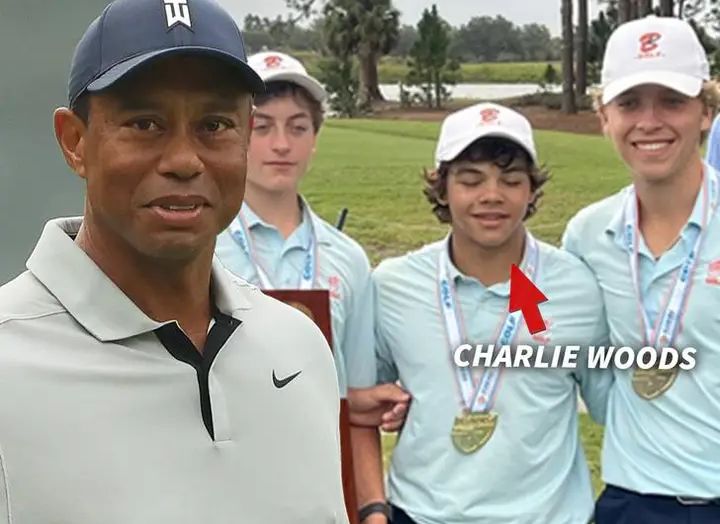 Charlie now has some bragging rights over his Pops … as Tiger never won a state championship when he was.see more 👇👇