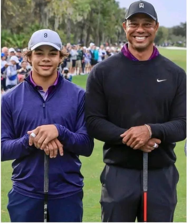 BREAKING NEWS 📰😳: Charlie Woods shoots career-best round to win junior golf tournament – with dad Tiger on the bag