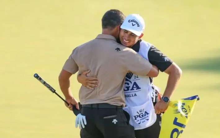 Xander Schauffele reveals what he told Tiger Woods on the 10th hole before winning the PGA Championship