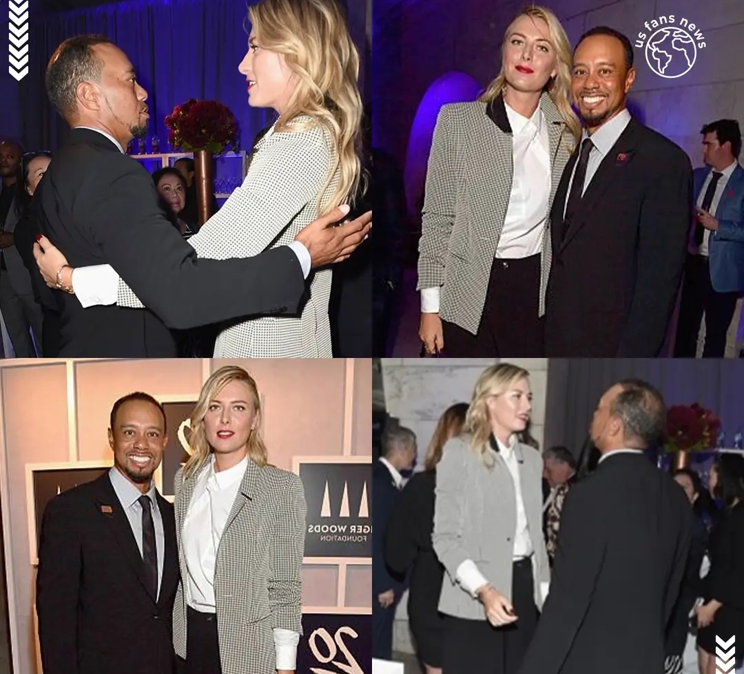 Sharapova beamed next to Tiger Woods at a charity party, are they dating? (video) – Full video below