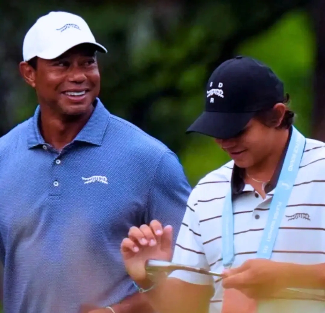 Charlie Woods Trolls Tiger Woods a funny quote before going on stage to receive the USGA’s highest honor