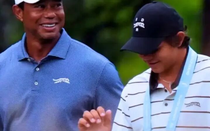 Charlie Woods Trolls Tiger Woods a funny quote before going on stage to receive the USGA’s highest honor