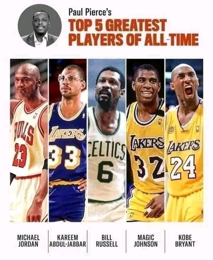 Paul Pierce name’s his TOP 5 GREATEST OF ALL TIME. 👀