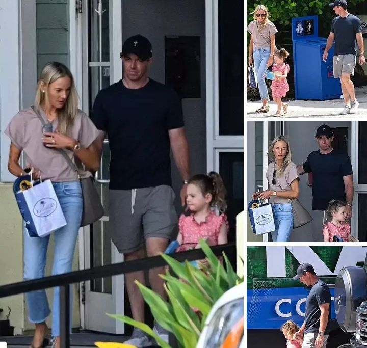 Rory McIlroy puts on his wedding ring as he and his wife Erica Stoll play happy families with their daughter in….details below 👇 👇