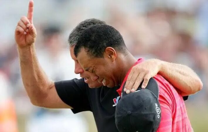 shocking moment: tiger woods in tears 😭 😭 after receiving a brutal news about his ex wife having and….