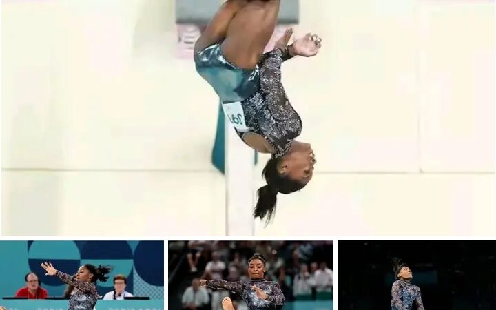 The first glimpse of Simone Biles in Paris proved her brilliance is back.The US gymnast performed her double pike vault in podium training, three years after the trauma of Tokyo……