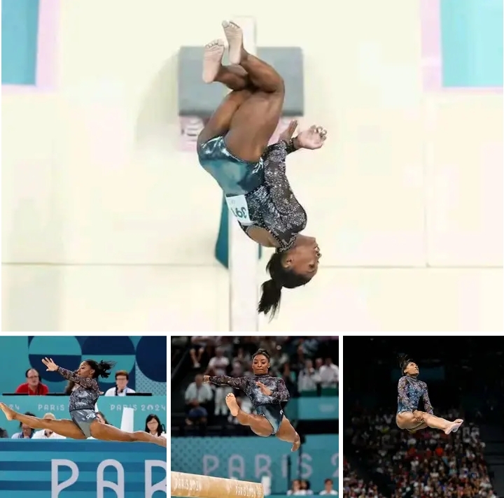 The first glimpse of Simone Biles in Paris proved her brilliance is back.The US gymnast performed her double pike vault in podium training, three years after the trauma of Tokyo……