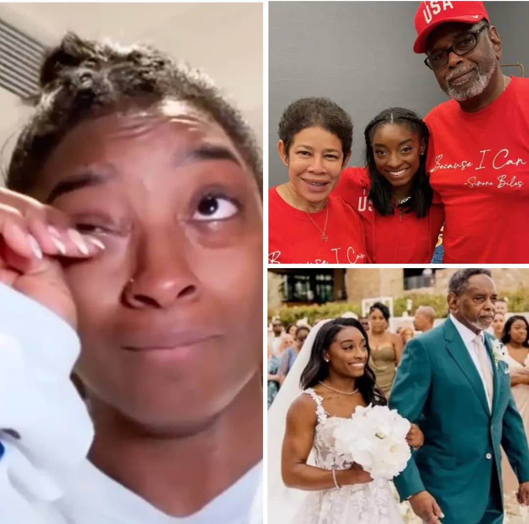 Simone Biles’ proud grandpa walked her down the aisle  He became her real dad when he adopted her after her biological mum starved her 