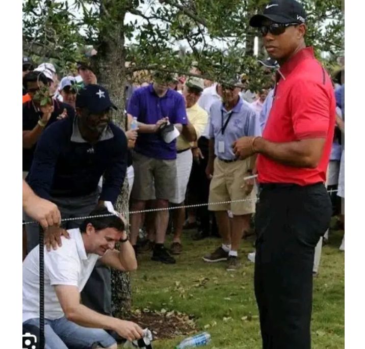 breaking news;Tiger Woods disqualified for hitting fan in the head for calling him a loser.. full details below