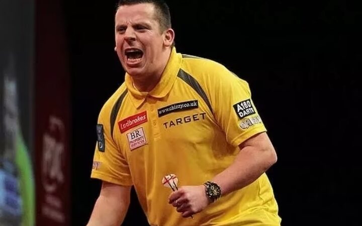 breaking news; Dave Chisnall tries to fit darts practice around looking after his baby