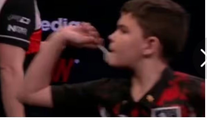 A dart player who broke Luke Humphris with 180 and 145 cash products on a TV title path, 12 years old